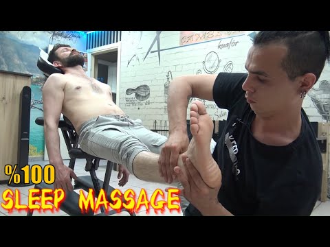 ASMR physiotherapy calming chair back and foot massage + turkish amazing head, arm, sleep massage