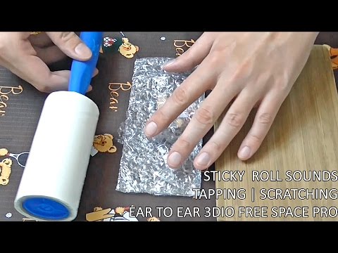 ASMR Sticky Roll+Tapping+Scratching+Inaudible Unintelligible Pure Binaural 3Dio Ear to Ear Whispers
