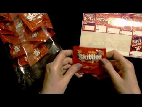 ASMR Stiff Crinkle | Placing Stickers On Skittles Packets (Whisper)