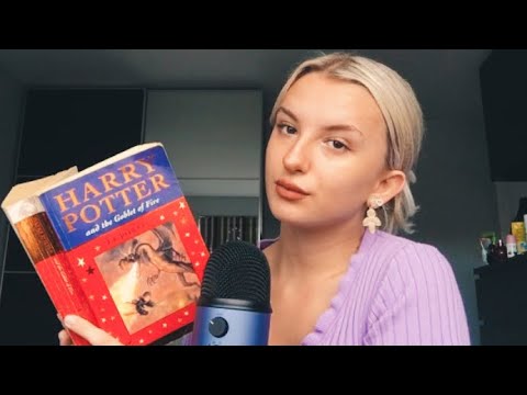 ASMR: Harry Potter and the goblet of fire review, book tapping, reading and inaudible whisper