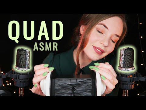 FOURFOLD TINGLE ATTACK Oil & Lotion Ear Massage + Upclose Whisper (No Windshields) [QUAD ASMR]