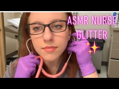 ASMR | Nurse Glitter Roleplay ♥️ latex gloves, lo-fi, mask, whisper, medical