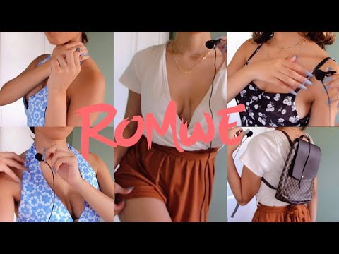 ASMR Relaxing Fabric Scratch with Long Nails (ROMWE Try on Clothing Haul) 💝