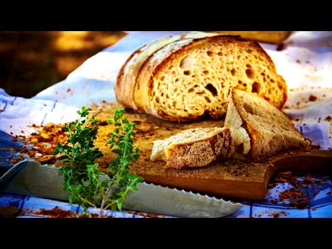 (3D binaural sound) Asmr sounds of cutting fresh bread