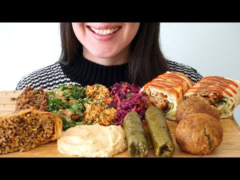ASMR Eating Sounds: Middle Eastern Food (Whispered)