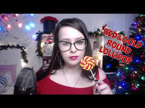 ASMR red&gold round lollipop