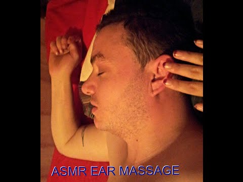 ASMR RELAXING EAR MASSAGE AND GENTLE STROKING HEAD / BACK. EXTREME CLOSE UP. RELAXING TINGLES