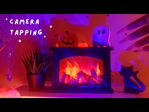 ASMR Camera Tapping with Long Nails by the Fireplace , Long Nail Tapping, Hand Movements, Tracing