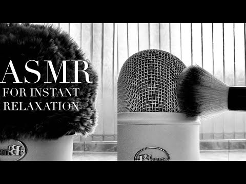 ASMR Fluffy Mic Scratching and Mic Brushing For Instant Relaxation (no talking)