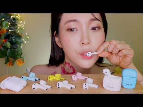 ASMR 먹는 에어팟 📱Edible AirPods Oddly Satisfying Eating Sounds 食用イヤホン 食用耳机