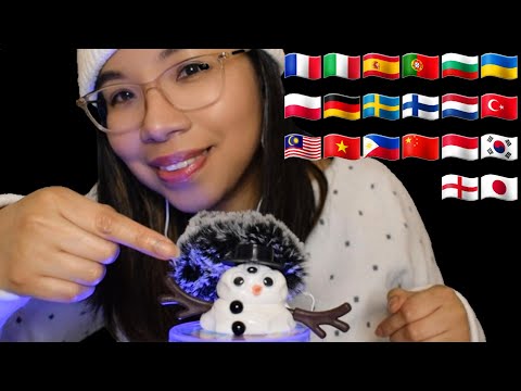 ASMR WINTER TRIGGER WORDS IN DIFFERENT LANGUAGES (Slow to Fast Cupped Whispers) ❄️⛄ [Ear to Ear]