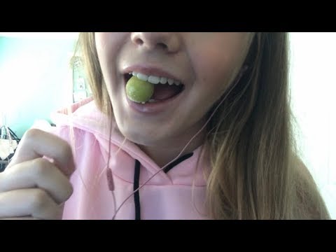 ASMR Eating Frozen Grapes- crunching & eating/mouth sounds
