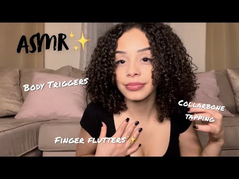 ASMR Finger Fluttering and Snapping + Collarbone Tapping (fast/loud) | Rambles ✨