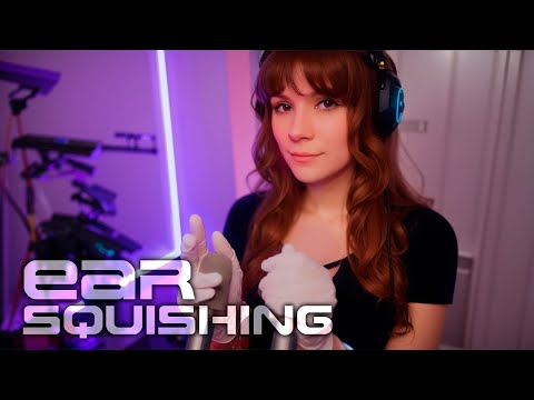 ASMR Mic Squishing 💎 No Talking, Latex Gloves, Ear Attention, Ear cupping, Squidging