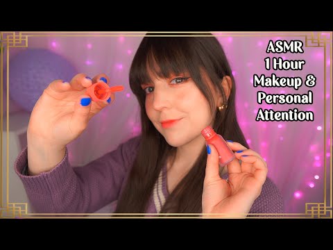 ⭐ASMR 1 Hour: Makeup and Personal Attention (Layered Sounds, Soft Spoken)