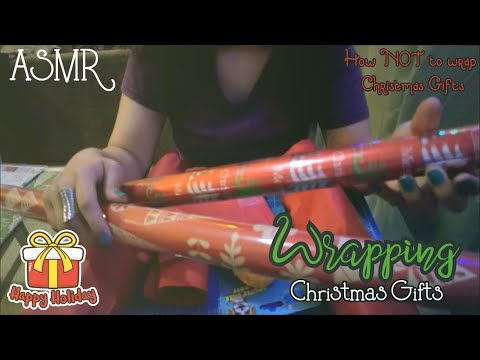 [ASMR] 🎁🎀 Wrapping Christmas Gifts (Tapping, Cutting, Ribbons, Paper, Crinkling, Tape, Soft Spoken)