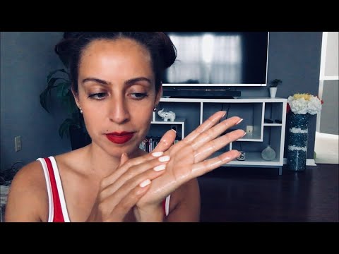ASMR lotion and glue sounds- with and without gloves