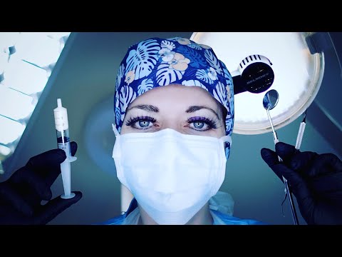 ASMR Emergency Dental Filling & Exam RP - Vinyl Gloves, Scraping, Picking, Mixing, Suction, Writing