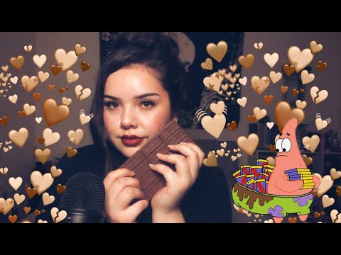 ASMR TAPPING  AND SCRATCHING ON TEXTURED CHOCOLATE 🍫🤎🧸⚰️🤎🍫