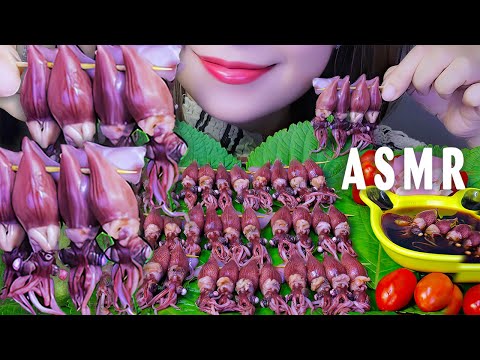 ASMR MỰC ĐÓM HẤP - Steamed firefly squids  EATING SOUNDS | LINH-ASMR