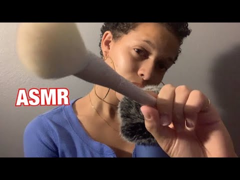 ASMR| TRIGGER WORDS while brushing your face
