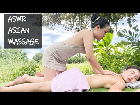 [Nature ASMR Asian masage] Get her professional massage at the recreational forest. part1