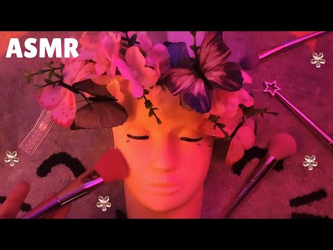 ASMR Mannequin Face Brushing, Invisible Brushing Sounds (Foam Mic Cover) - Whispering, Soft Spoken
