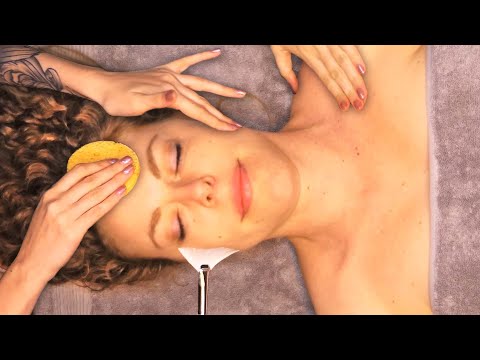 ASMR 💕 Facial Massage with, Soft Whispers, Face Brushing, Skin Care with Corrina & Syndey 😍