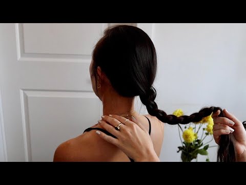 ASMR | Hair play & back attention on Aria's long, gorgeous hair ~* (whisper, hair sounds)