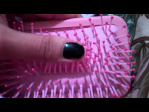 asmr  relaxation: asmr pink hair brush play + some tapping :)