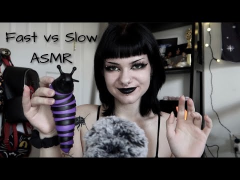 ASMR | Fast vs Slow ASMR Triggers 💗 tapping, scratching, visuals, etc