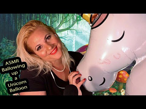 [ASMR] Blowing up a Unicorn Balloon with crinkles