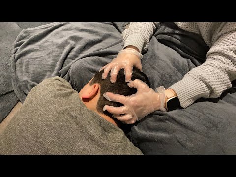 ASMR⚡️Fast and aggressive scalp scratching with gloves on! (Real person)