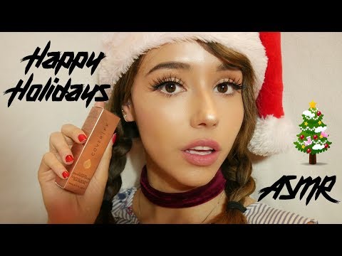 ASMR Tapping Triggers 🎄 (whispers, crinkles, scratching, makeup) (ﾉ･ｪ･)ﾉ