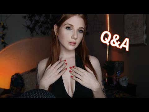 ASMR Q&A 🖤 | Answering Your Questions (whispers, 1 year channel anniversary) ✨