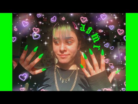 asmr LONG NAIL tapping + screen tapping + mic scratching + hand movements + repeating ‘relax’ :))