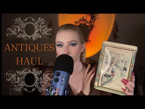 ASMR | ANTIQUES HAUL📜☕️🔮 (PAGE FLIPPING, GLASS TAPPING, UP-CLOSE WHISPERING)