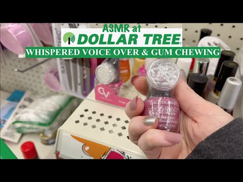 ASMR In Public | Dollar Tree | Gum Chewing Voice Over | Mini Haul | Tapping, Crinkles