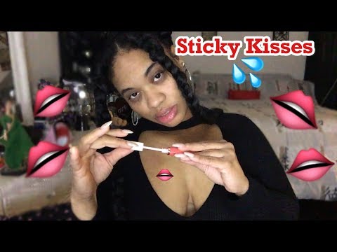 ASMR 👄👅💦 Kisses With Lipgloss/Sticky Mouth Sounds👄💦