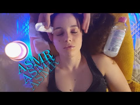 Removing makeup ASMR real skincare personal attention