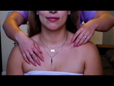 ASMR | Front Facing Light Touch Massage with Hair Placing (Whisper)