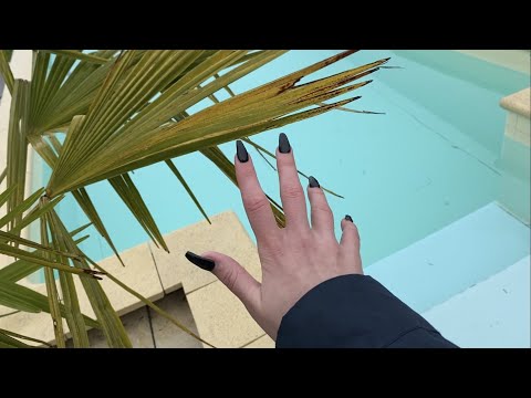 ASMR | CONCRETE TAPPING/SCRATCHING and OTHER OUTSIDE SOUNDS IN THE RAIN💦