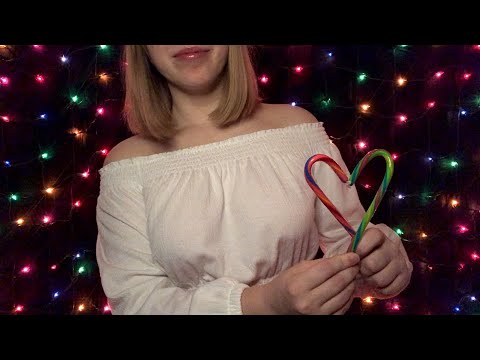 [ASMR] candy-cane tapping (fabric sounds)