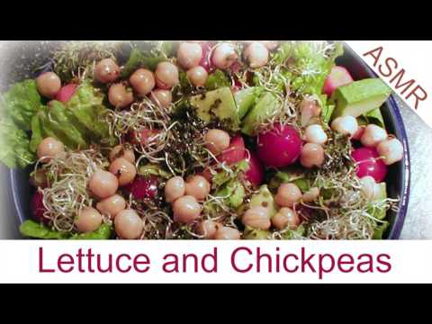 Binaural ASMR Crispy Salad with Chickpeas l Eating Sounds