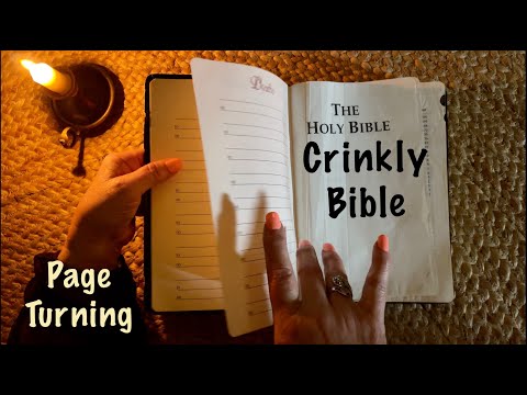 ASMR Bible page turning (No talking only) Super crinkles from a vintage, water damaged Bible.