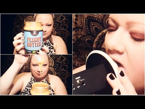 ASMR 🎧 3DIO Ear Eating & Licking W.  Peanut Butter (No Talking)