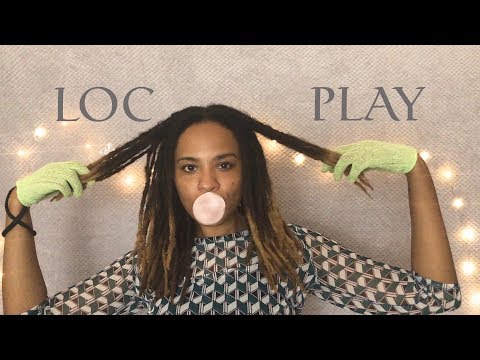 GENTLE ASMR - Inaudible Whispering, Gum Chewing + Playing with REAL Locs w/ Exfoliating Gloves