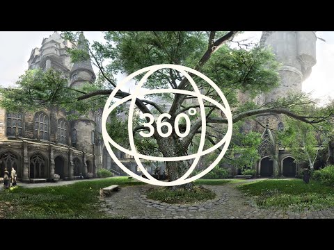 Hogwarts 360º Ambience 🌳 Castle Courtyard | Look around the Scene [Musicless]