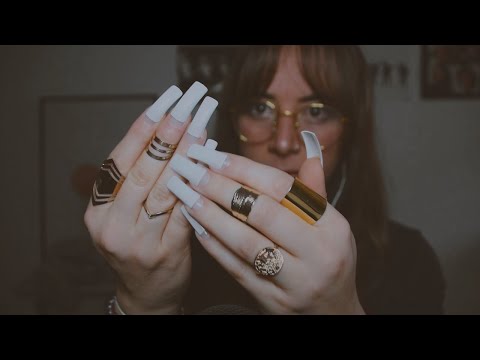 ASMR Fake Nails tapping, scratching and hands sounds (no talking)
