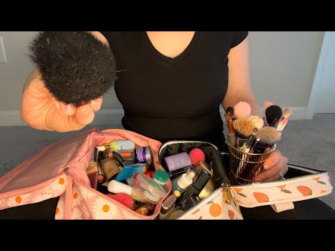 LoFi ASMR Sampling and Organizing Your Makeup (lots of rummaging and brushing)
